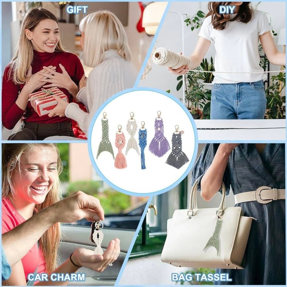 New DIY Seashell Macrame Keychain Kit for Beginners - Picture 7 of 7